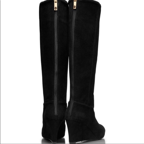 Tory Burch Irene Suede Wedge Boots 11 - Picture 2 of 10